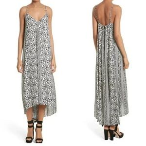 Alice + Olivia Black & White Printed Hi Low Maxi Dress Large
